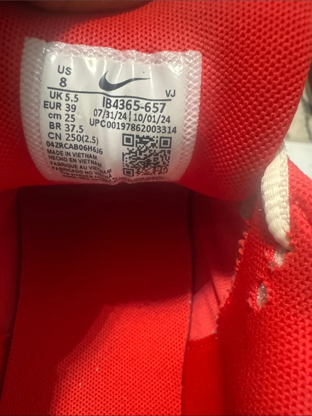Nike Women’s Red and Cream Retro Mesh Sneakers